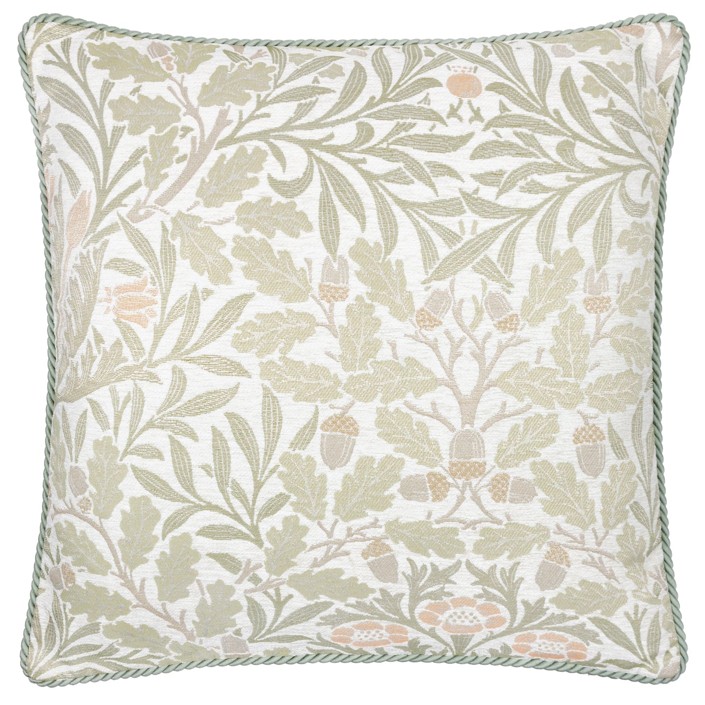Floral Beige Cushions - Acorn Multi Jacquard Feather Rich Filled Cushion Stone/Sage Morris & Co