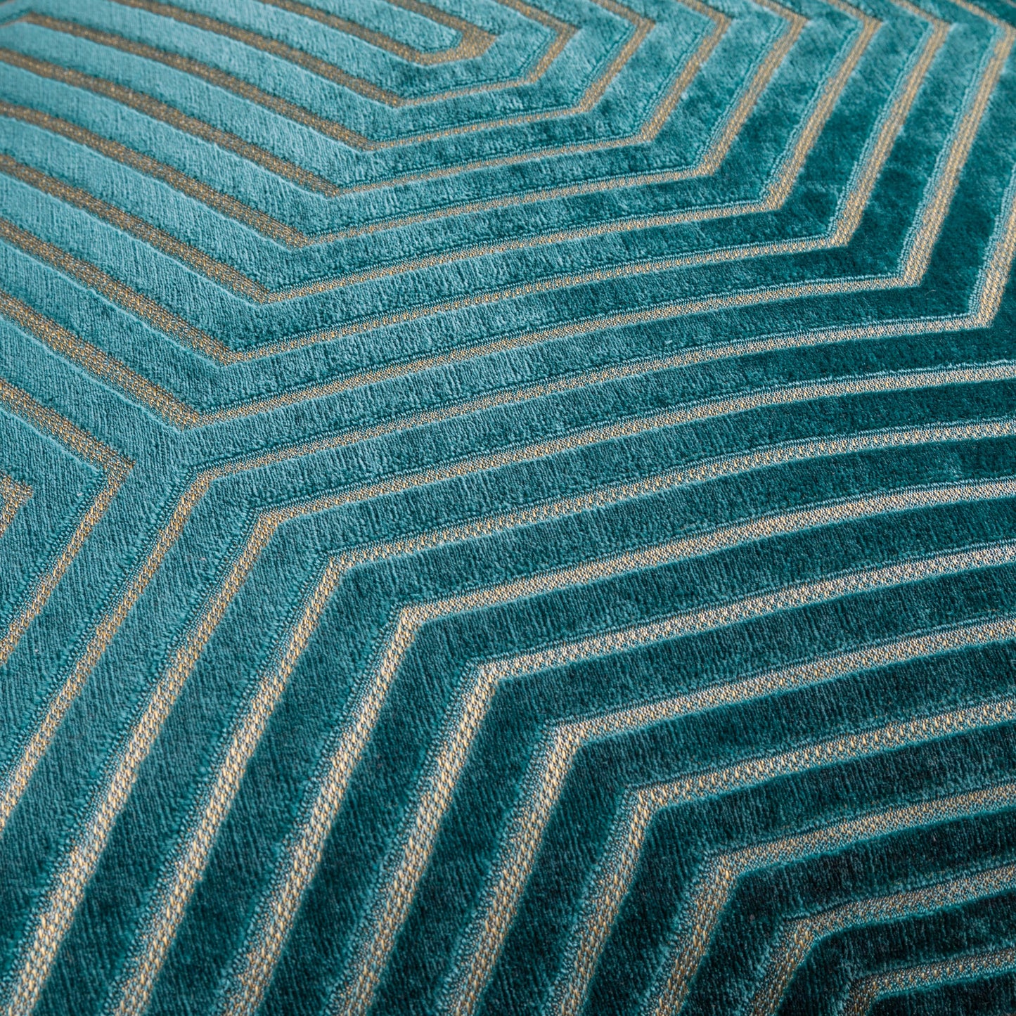 Geometric Blue Cushions  - Evoke Cut Velvet Cushion Cover Teal Paoletti