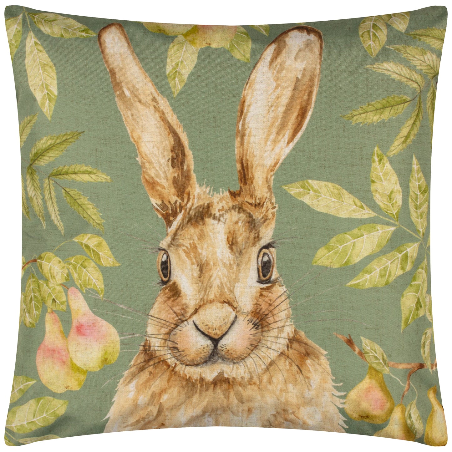 Animal Green Cushions - Grove Hare Outdoor Cushion Cover Olive Evans Lichfield