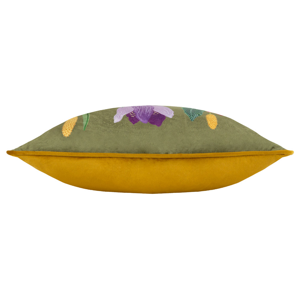 Wylder House of Bloom Celandine Cushion Cover in Olive