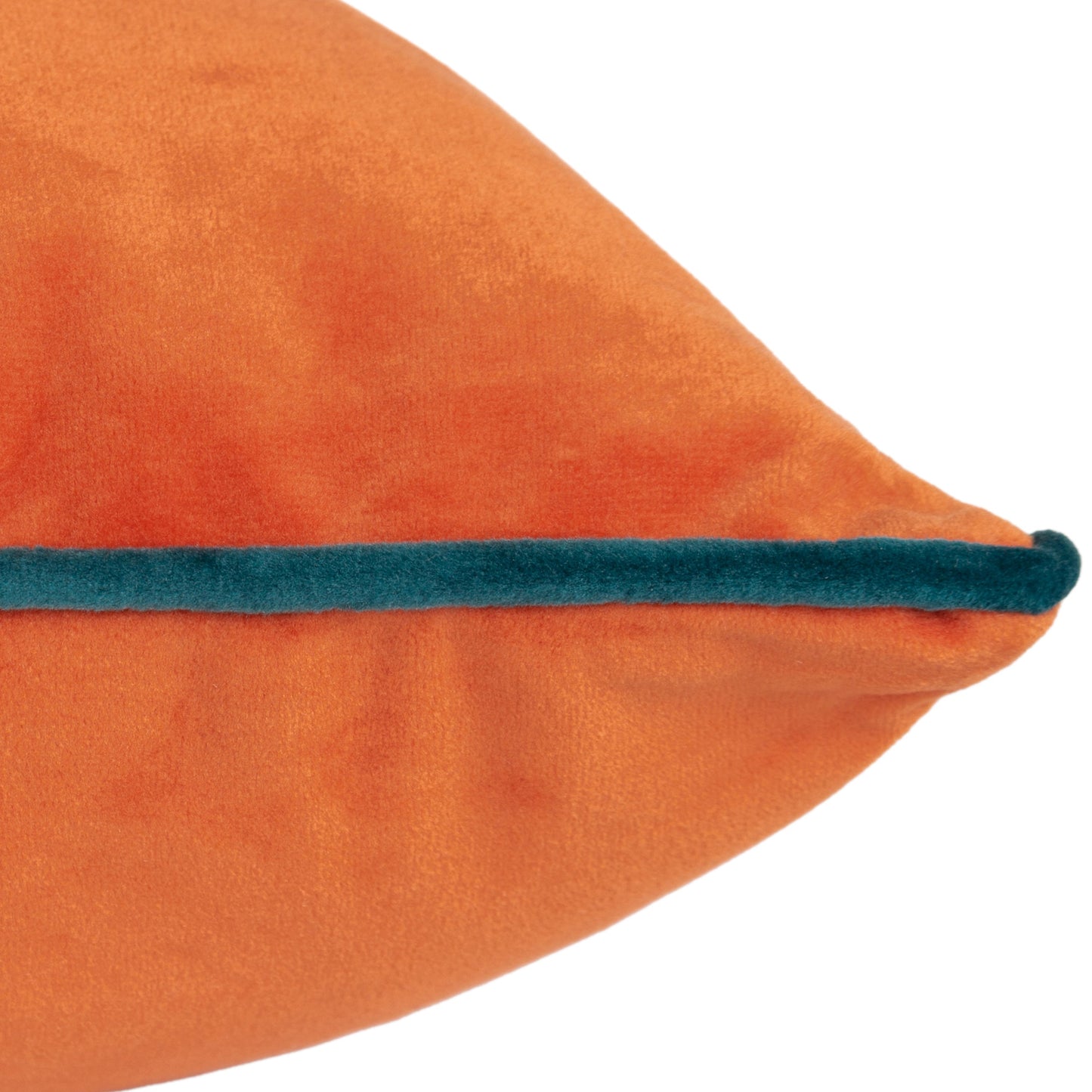 Plain Orange Cushions - Meridian Velvet Cushion Cover Tiger/Teal Furn