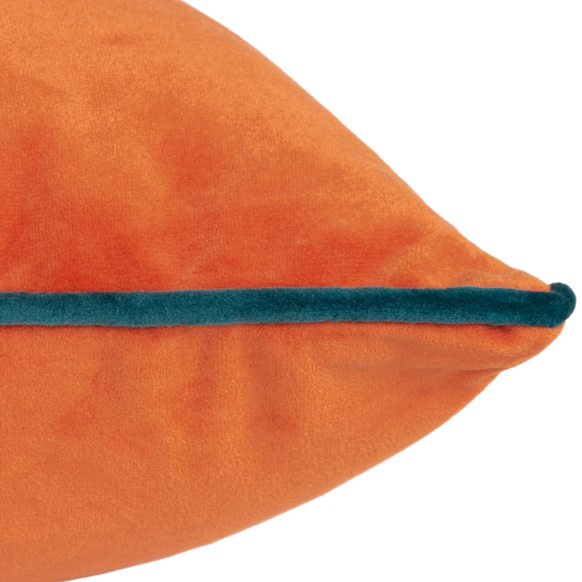 Plain Orange Cushions - Meridian Velvet Cushion Cover Tiger/Teal Furn