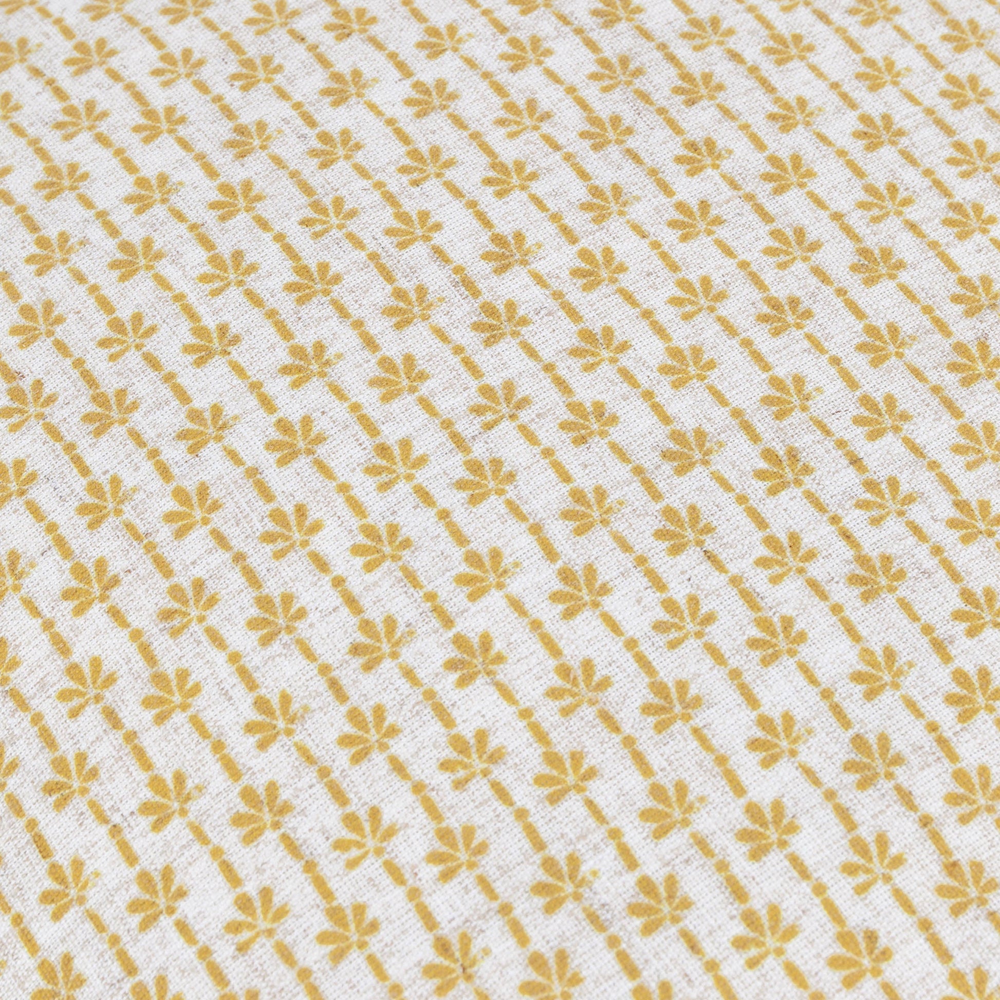 Floral Beige Cushions - Panni Block Textured Ruffle Cushion Cover LINEN/OCHRE furn.