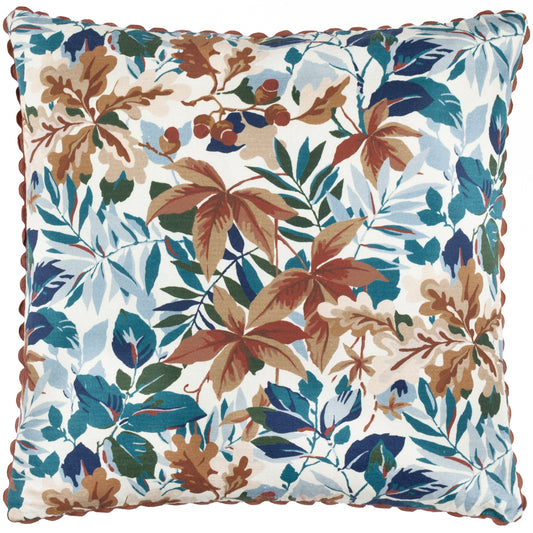 Floral Multi Cushions - Robins Wood Printed Cushion Cover Russet/Ink Sanderson