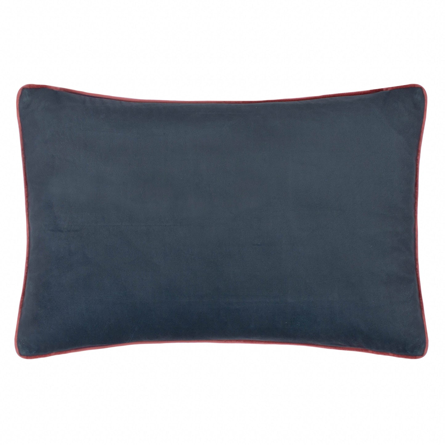 Floral Multi Cushions - Seaweed Printed Velvet Feather Rich Filled Cushion Indigo Morris & Co