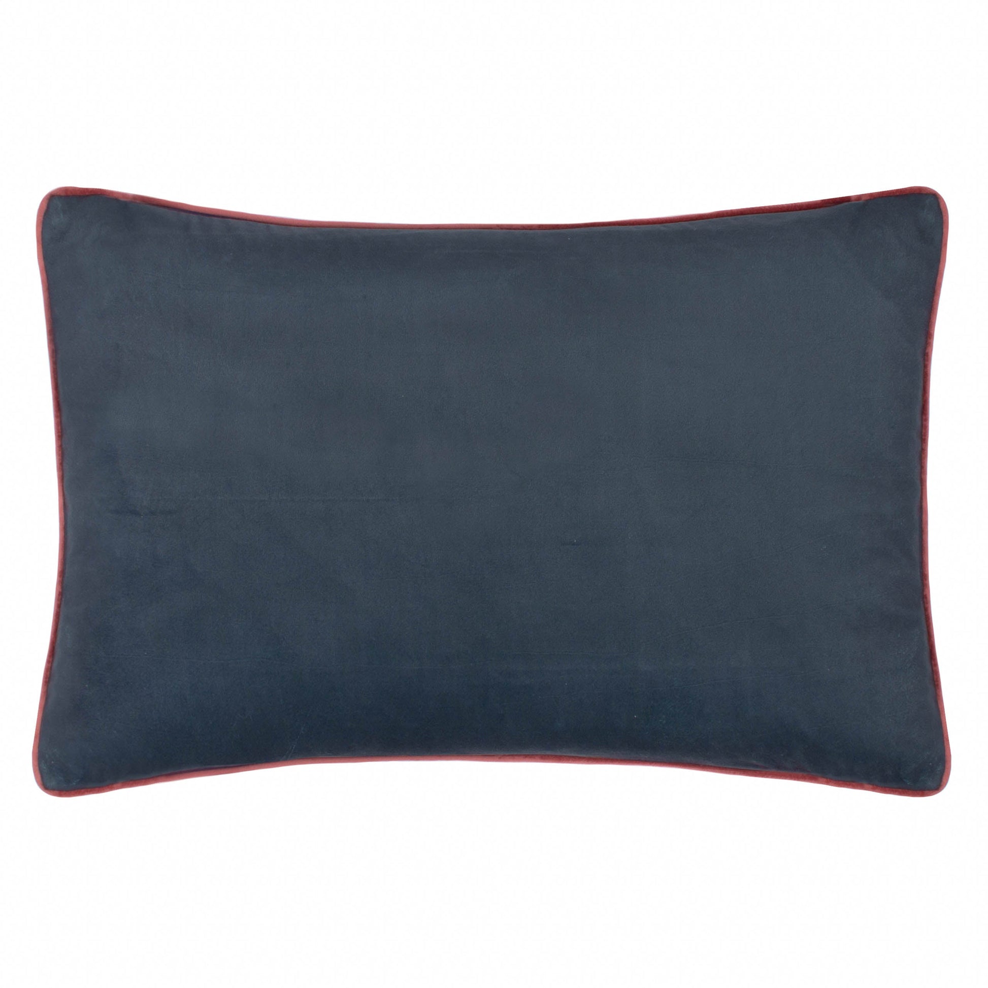 Floral Multi Cushions - Seaweed Printed Velvet Feather Rich Filled Cushion Indigo Morris & Co