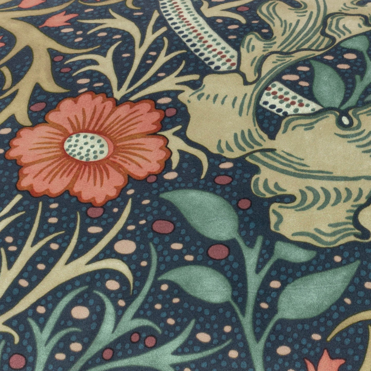Floral Multi Cushions - Seaweed Printed Velvet Feather Rich Filled Cushion Indigo Morris & Co