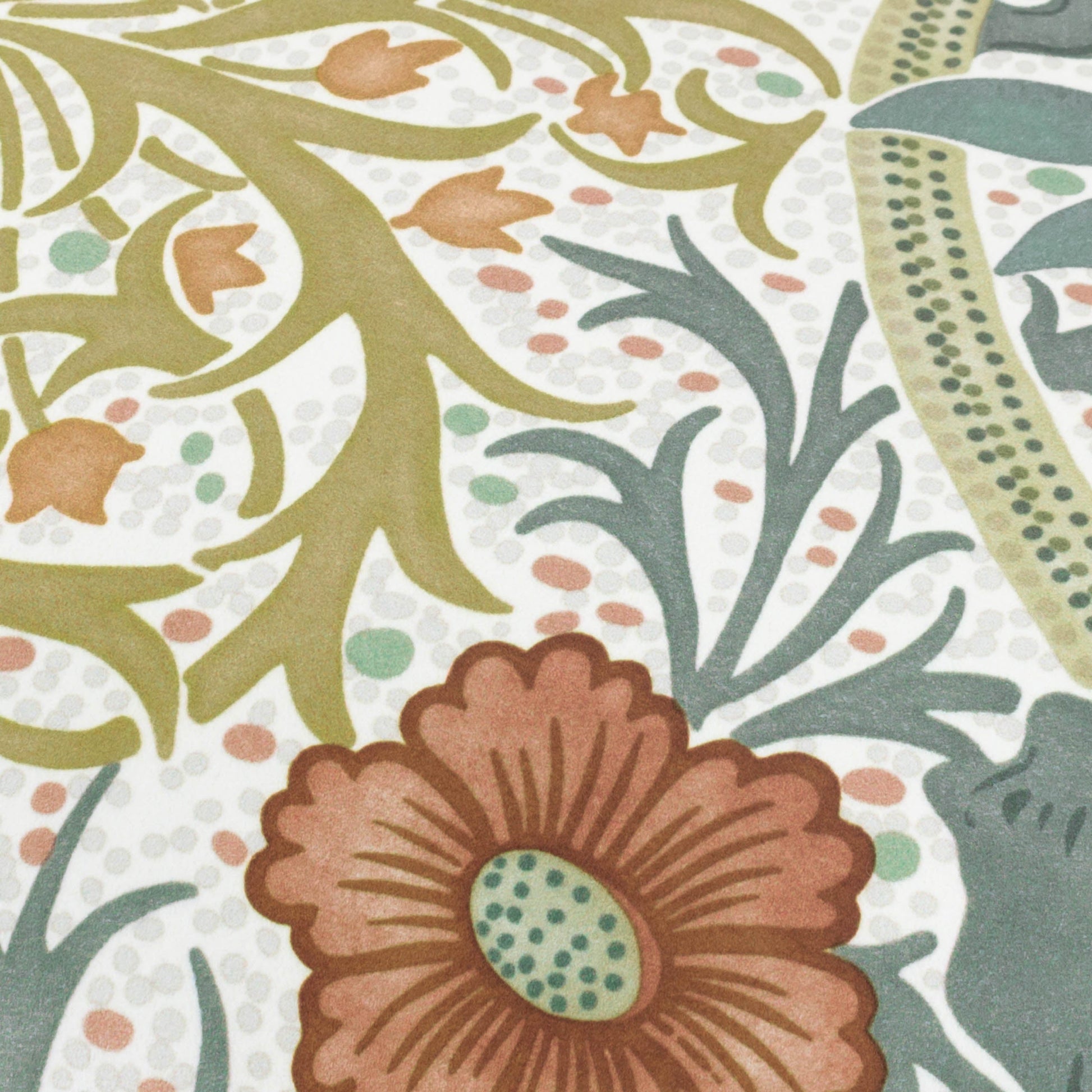 Floral Multi Cushions - Seaweed Printed Velvet Feather Rich Filled Cushion Stone/Sunflower Morris & Co