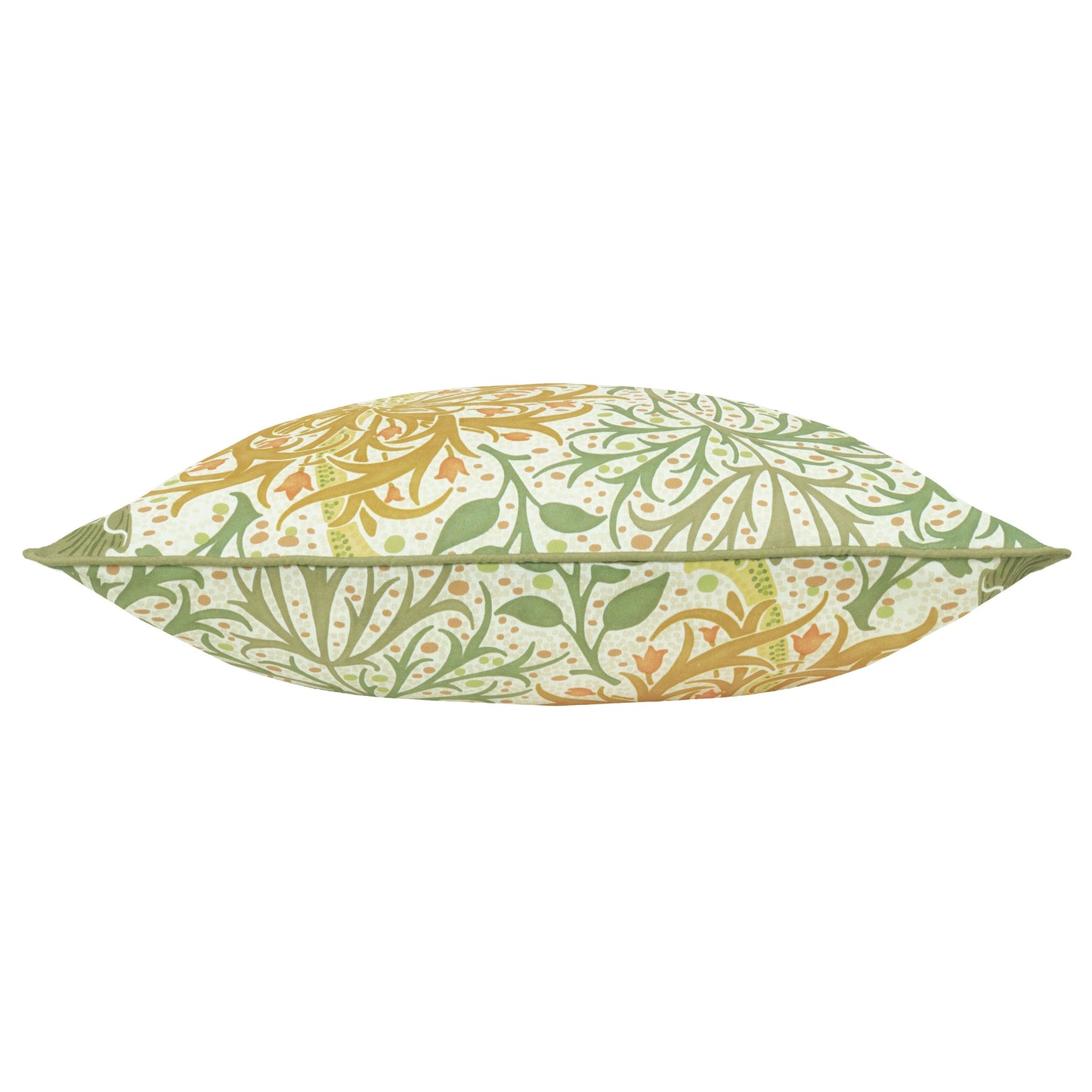 Floral Green Cushions - Seaweed Printed Outdoor  Polyester Filled Cushion Stone/Sunflower Morris & Co