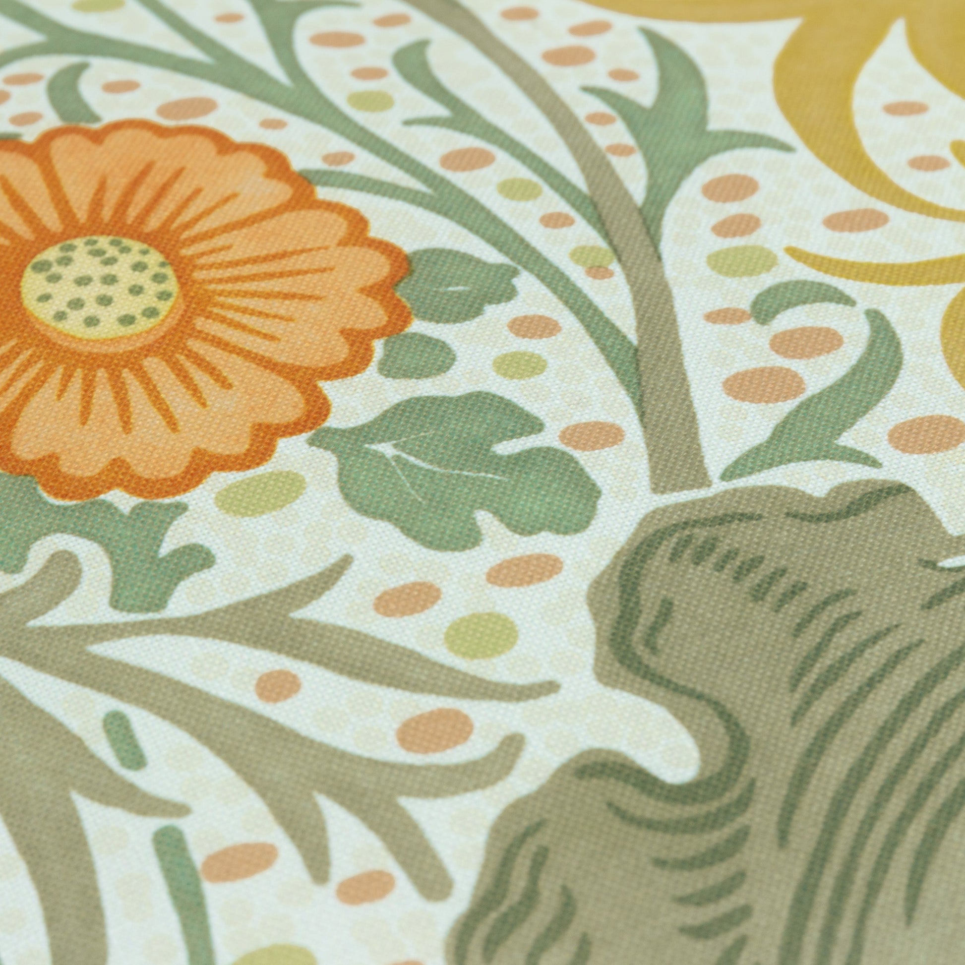 Floral Green Cushions - Seaweed Printed Outdoor  Polyester Filled Cushion Stone/Sunflower Morris & Co