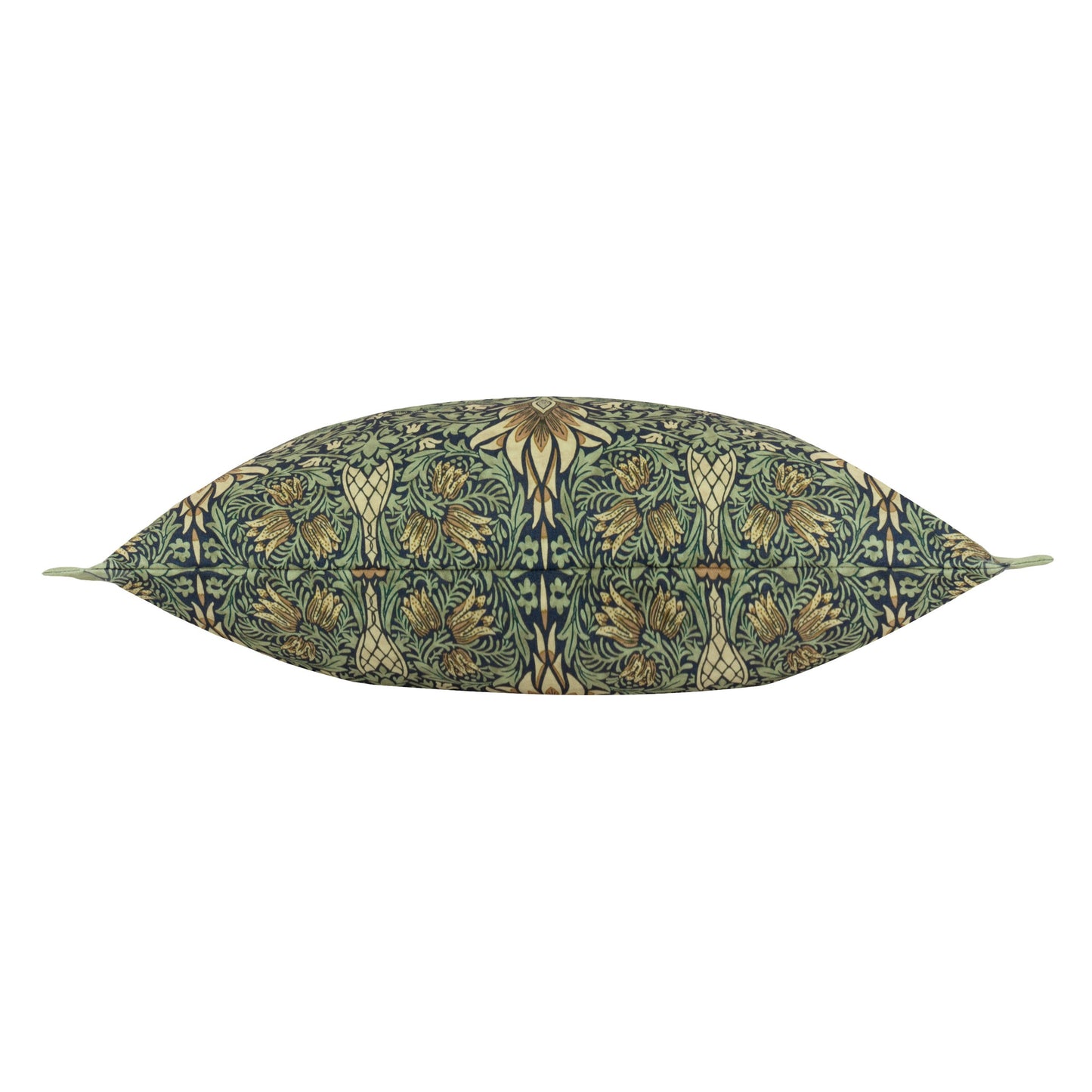 Floral Blue Cushions - Snakeshead Printed Outdoor Polyester Filled Cushion Indigo/Leaf Green Morris & Co