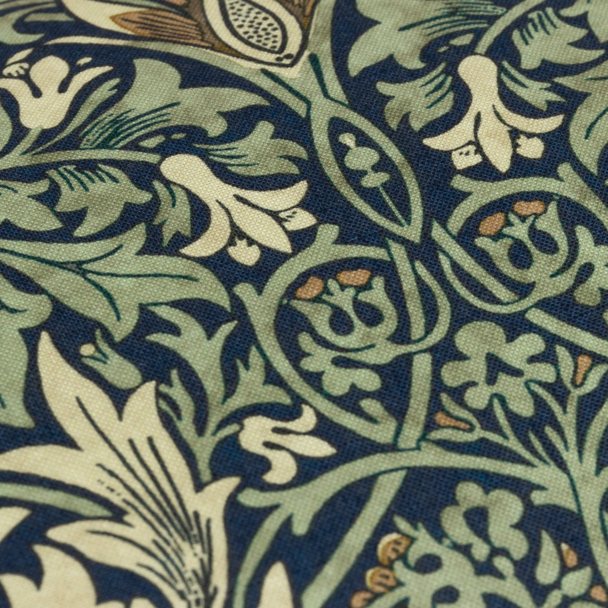Floral Blue Cushions - Snakeshead Printed Outdoor Polyester Filled Cushion Indigo/Leaf Green Morris & Co