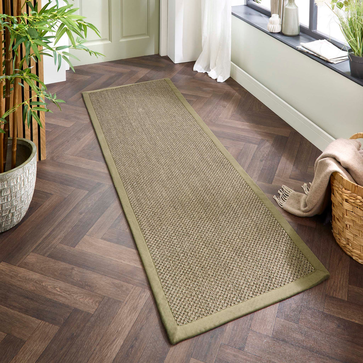 Origins Sisal Sage Green with Sage Green Border